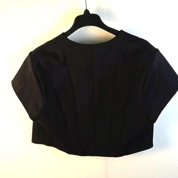 City Chic Women's Elegant Black Cropped Black Crop Blazer Jacket Sz XL / 22W - Picture 3 of 8